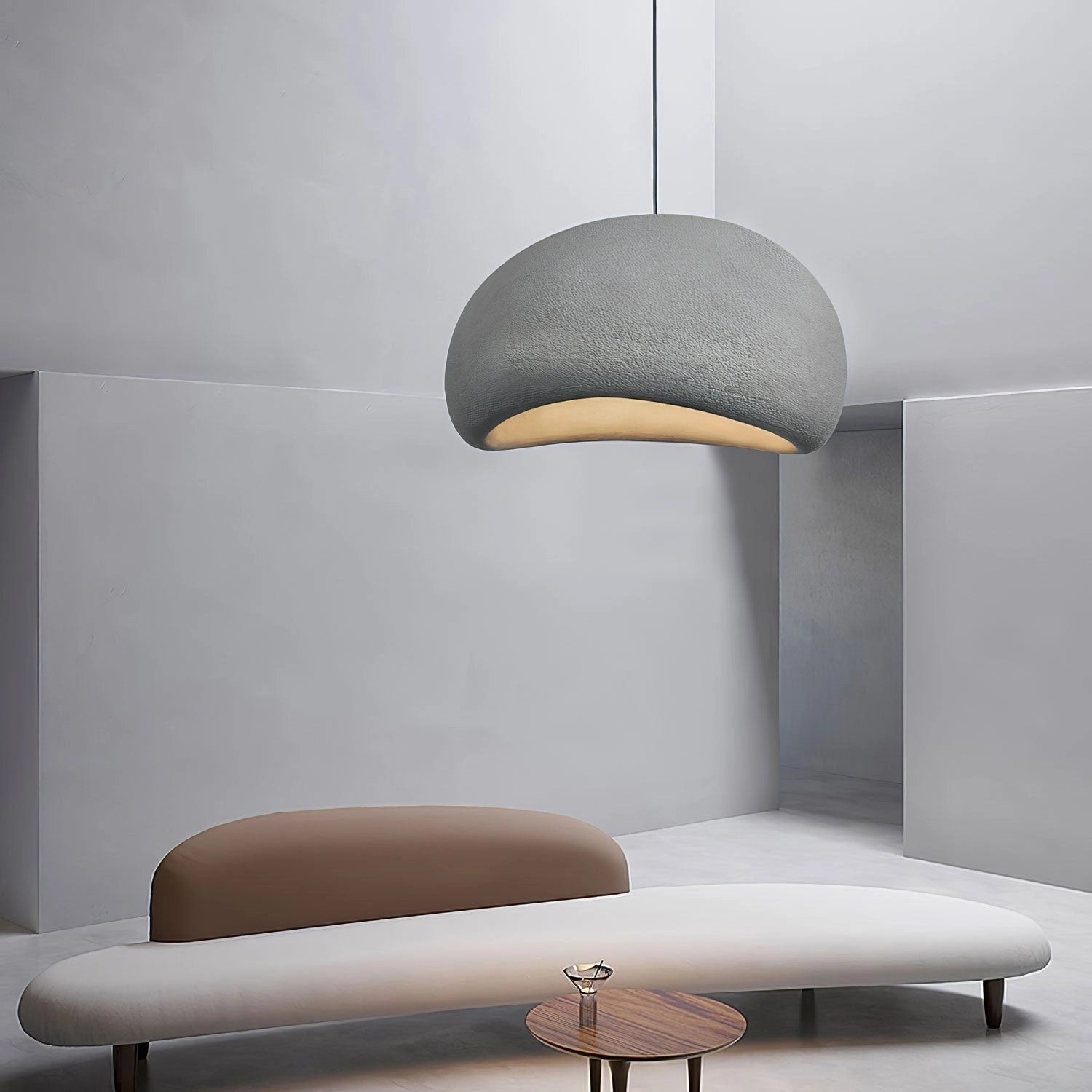 Modern Organic Pendant Lights - Textured Grey, Minimalist Decor