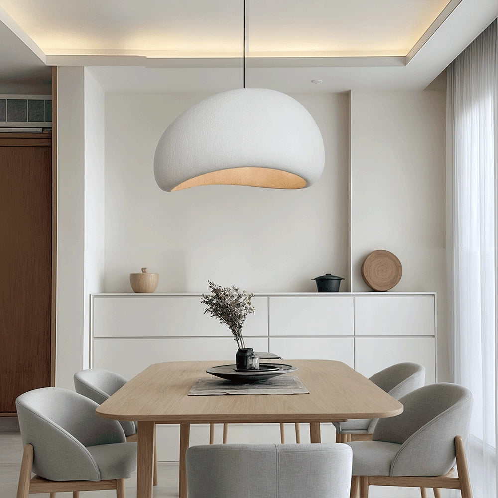 Modern Organic Pendant Lights - Textured Grey, Minimalist Decor