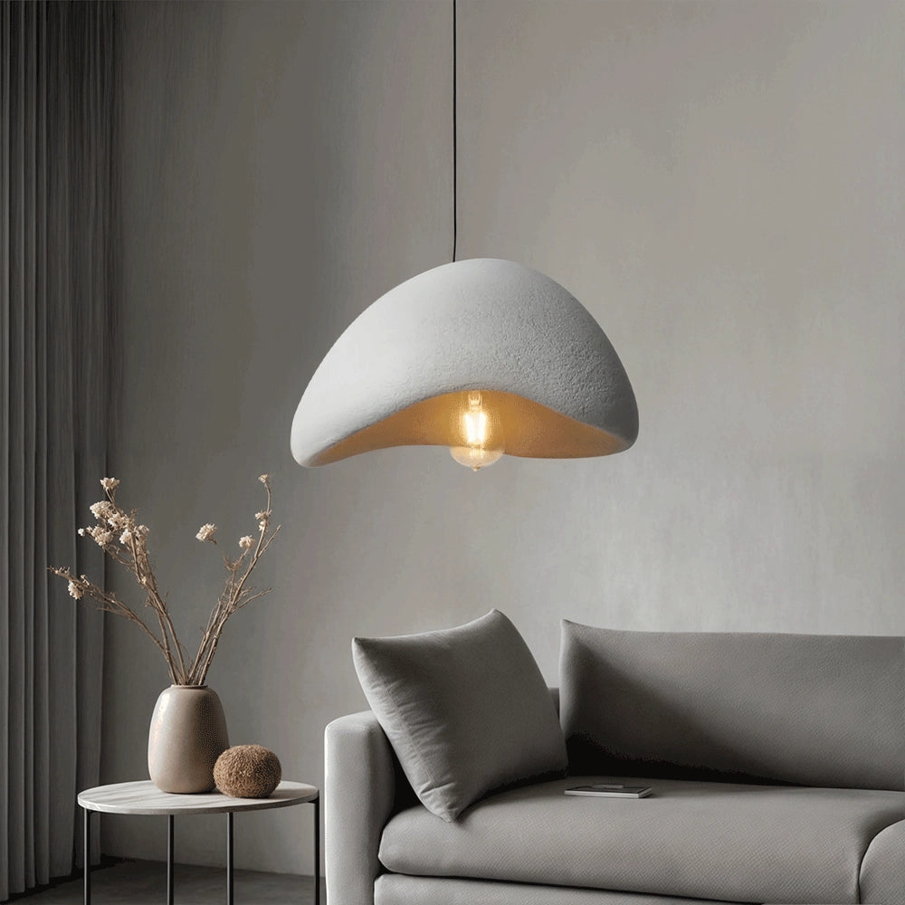 Modern Organic Pendant Lights - Textured Grey, Minimalist Decor