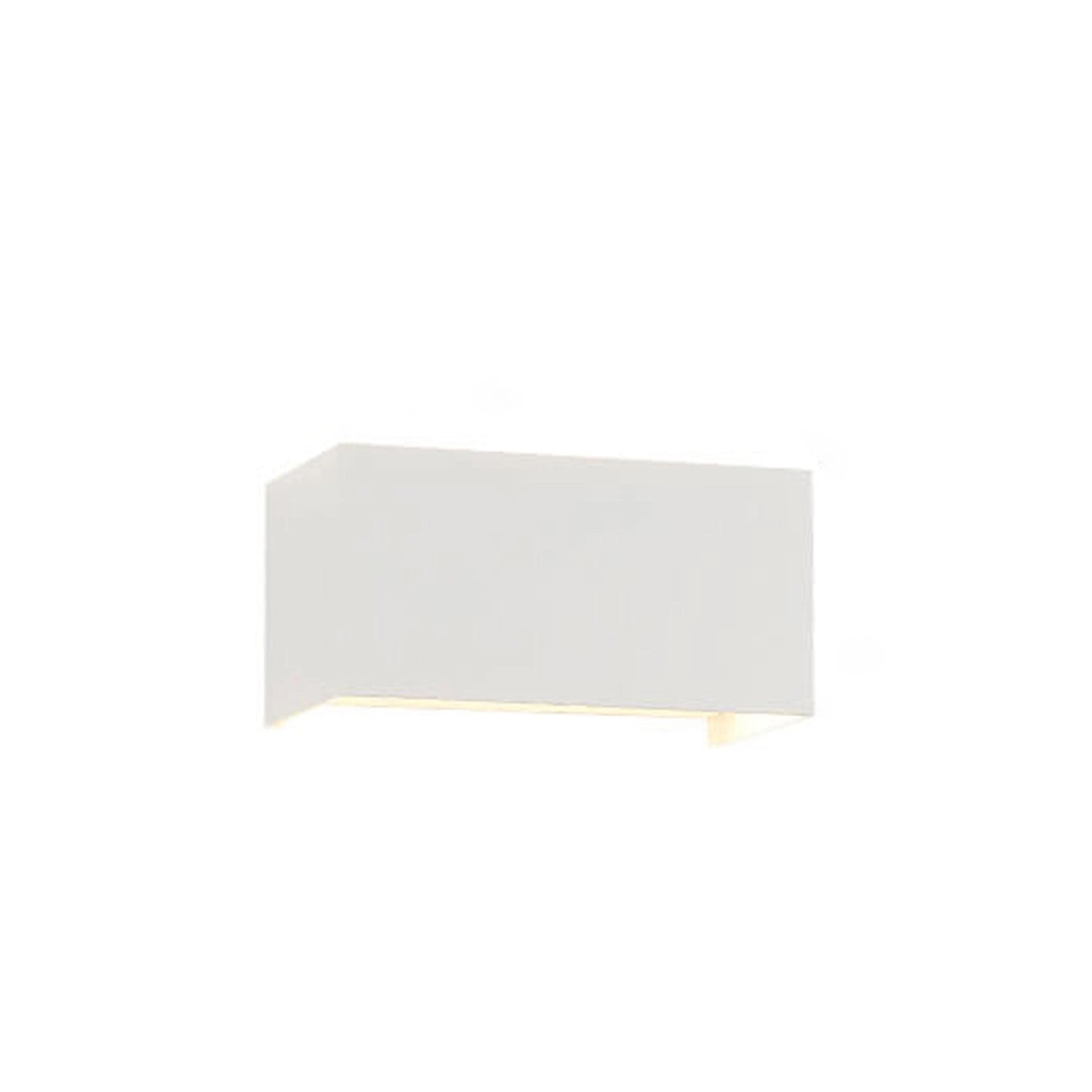 Modern rectangular LED outdoor wall light in black with a weather-resistant design, mounted on a beige wood wall.