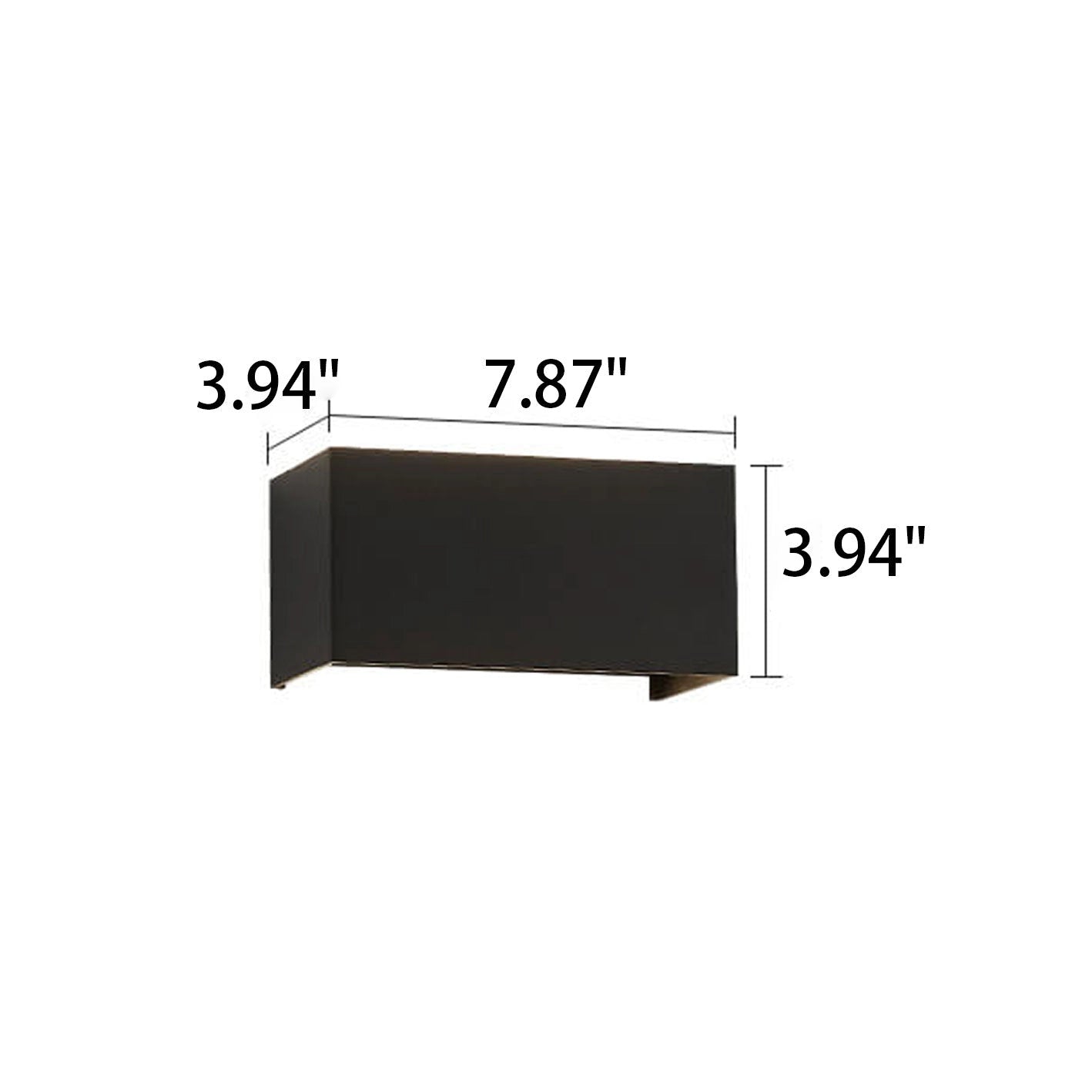 Modern rectangular LED outdoor wall light in black, featuring a sleek and weather-resistant design, mounted on an exterior wall.