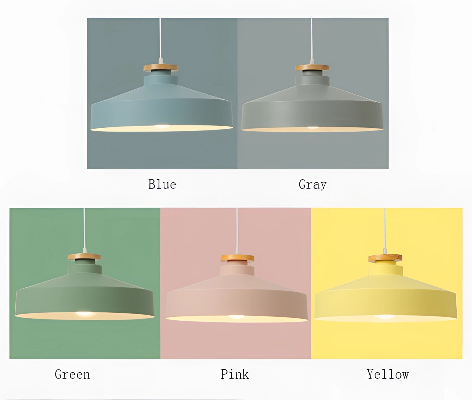 Modern Scandinavian colorful adjustable pendant lights hanging from the ceiling, featuring sleek and contemporary design with circular shapes.