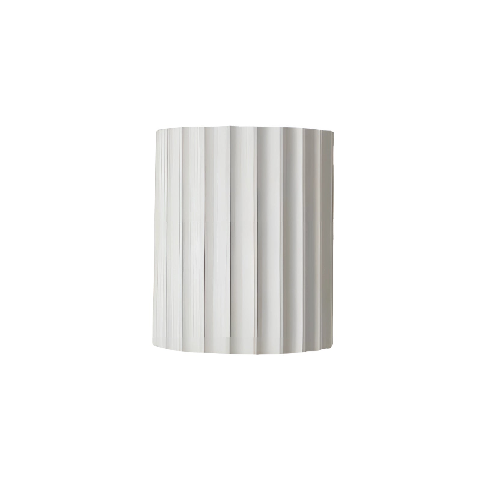 Modern white ribbed wall sconce featuring a cylindrical shape with metal and aluminum elements, designed for contemporary indoor lighting.