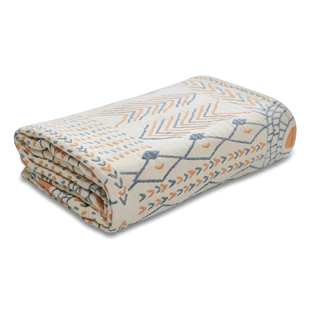 Reversible Aztec Print Blanket - Dual-Sided Bohemian Throw