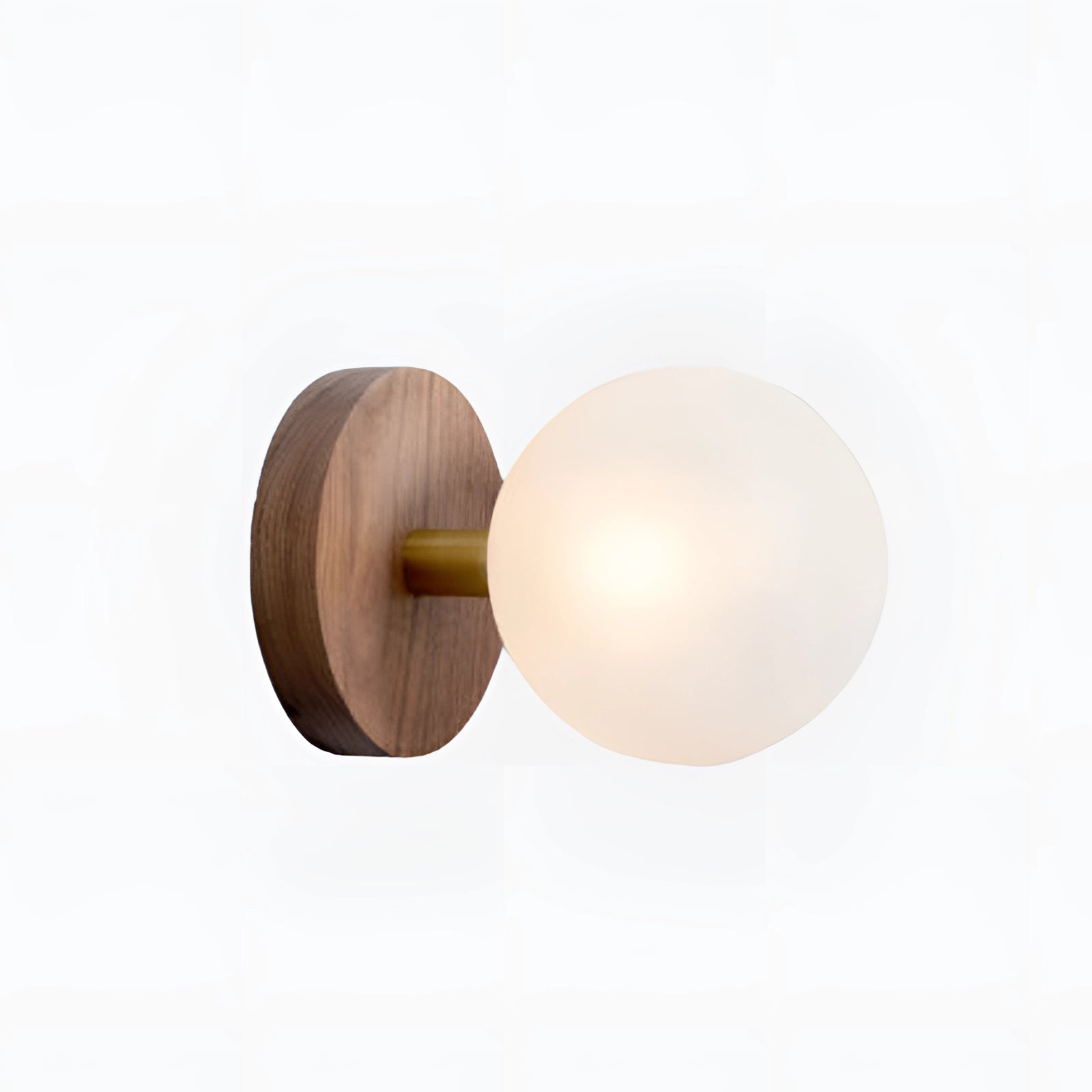 Scandinavian Wooden Wall Sconce with minimalist design featuring a circular plywood structure, integrated metal cylinder lamp, and eco-friendly hardwood elements.