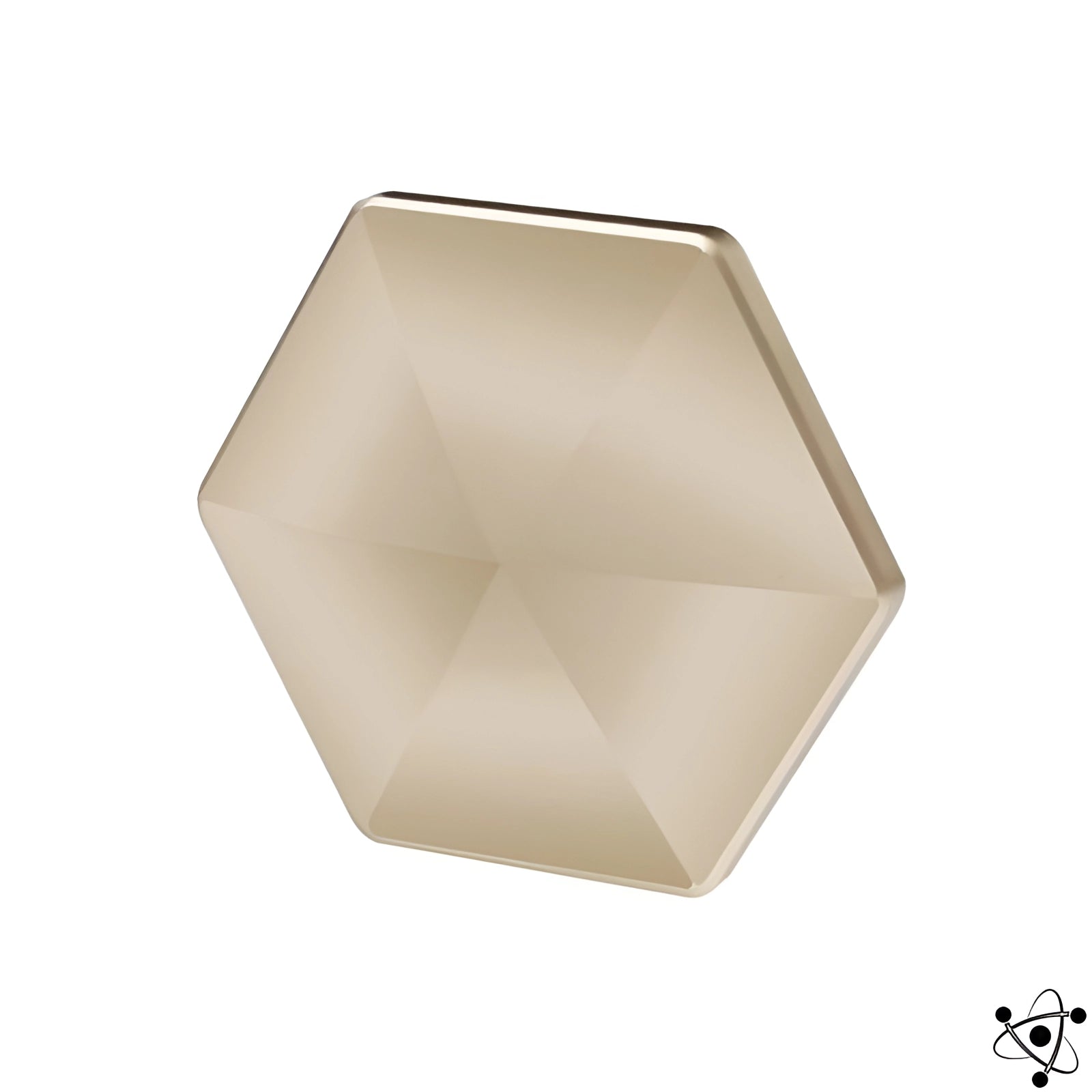 Square gold cabinet knob with a brass finish and a modern hexagon design, suitable for kitchen hardware.