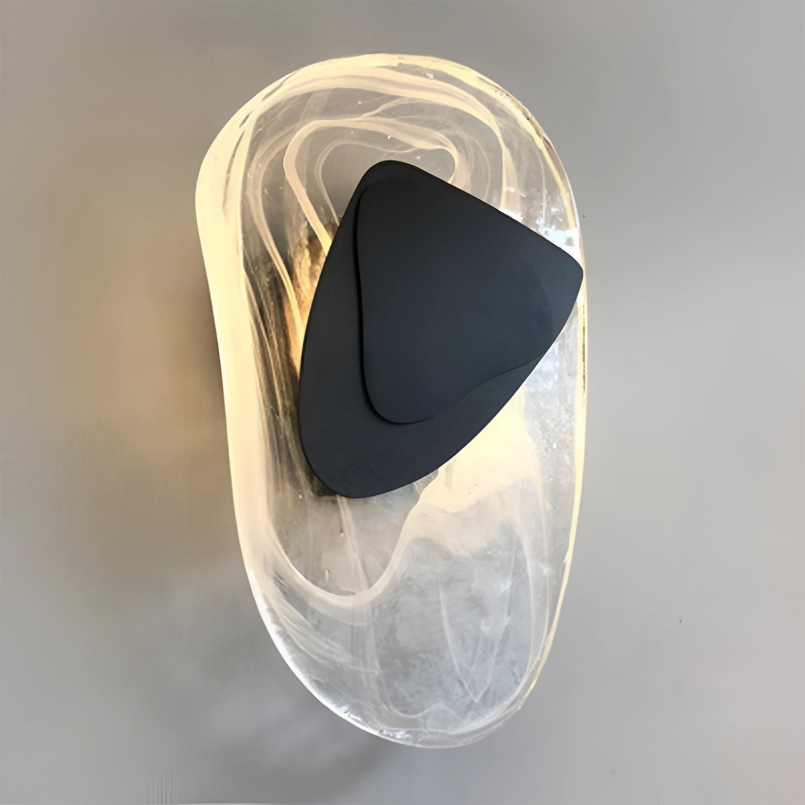 Transparent acrylic USB optical mouse with a minimalist see-through design, featuring a sleek and modern appearance with visible internal components encased in a clear material.