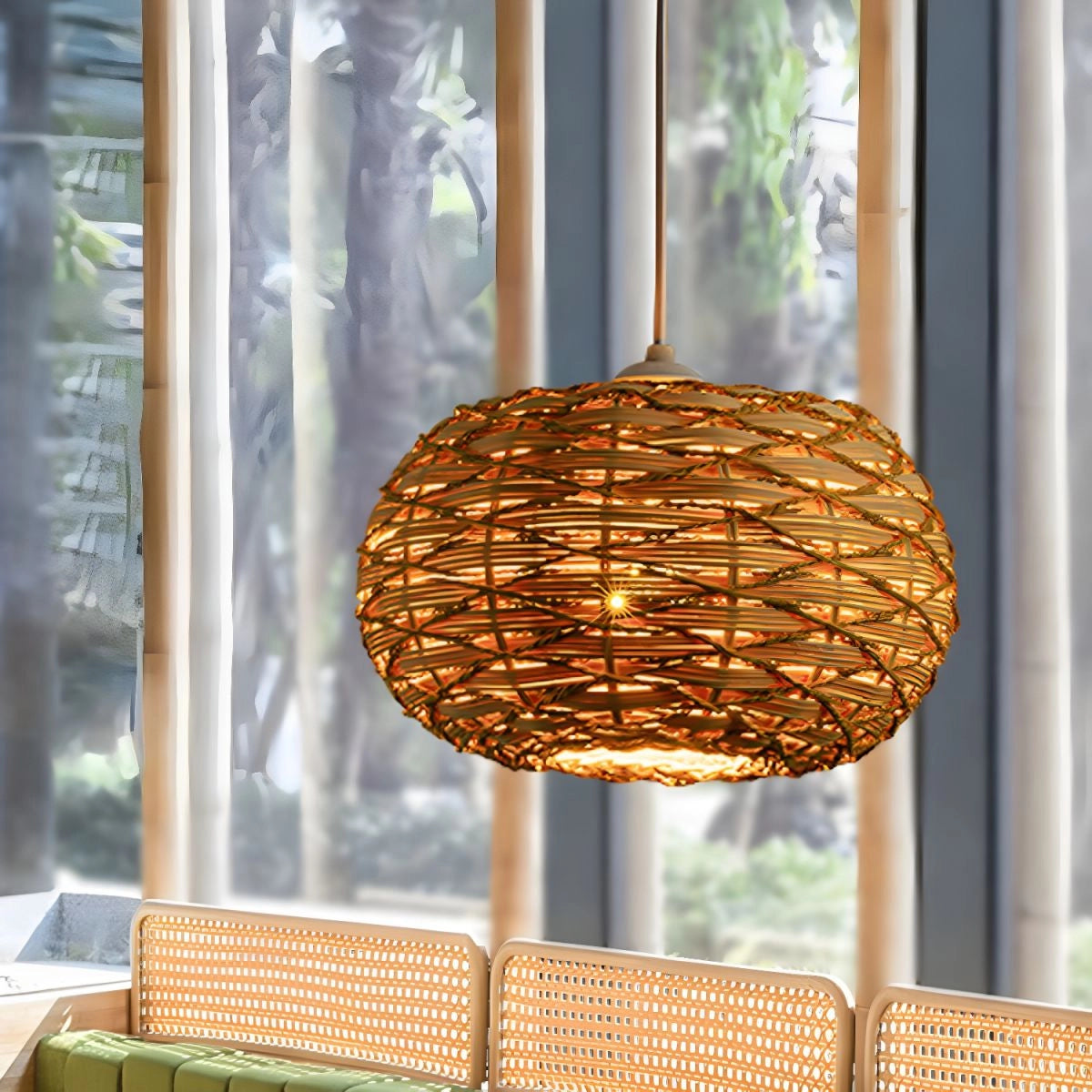 Handcrafted Bamboo Ceiling Lamps, 2024 woven bamboo lamp