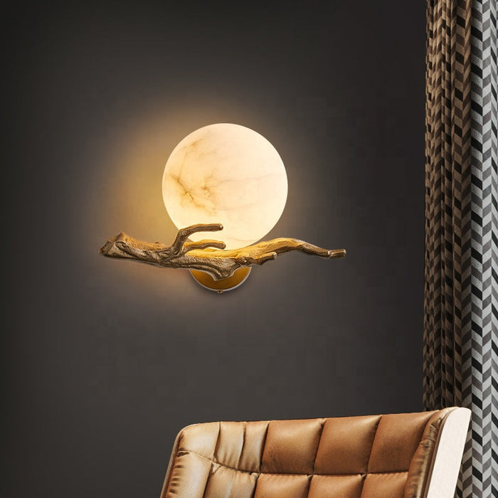 Modern Creative Copper and Marble Wall Lamp