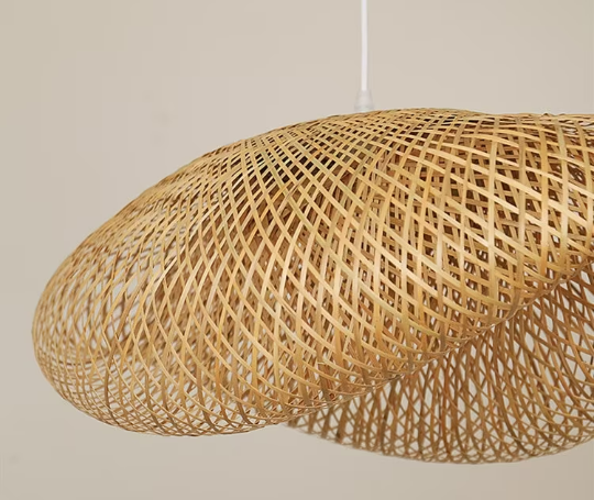 Taavita Handmade Bamboo Weave Hanging Light Fixture - Unique Pendant Lamp - Decorative Lampshade