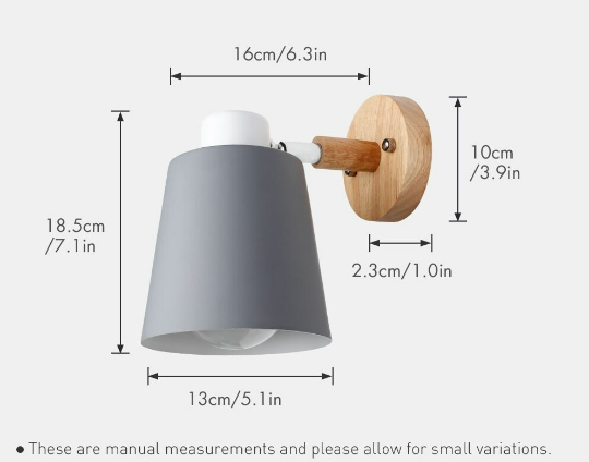 Taavita Wall Light Sconces with Switch Beside - Nordic Wall Lamp - Iron Wood Wall Lamp