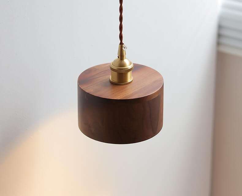 Taavita Wooden Wall Lamp with Copper - Wood Wall Sconce with Switch Next to It