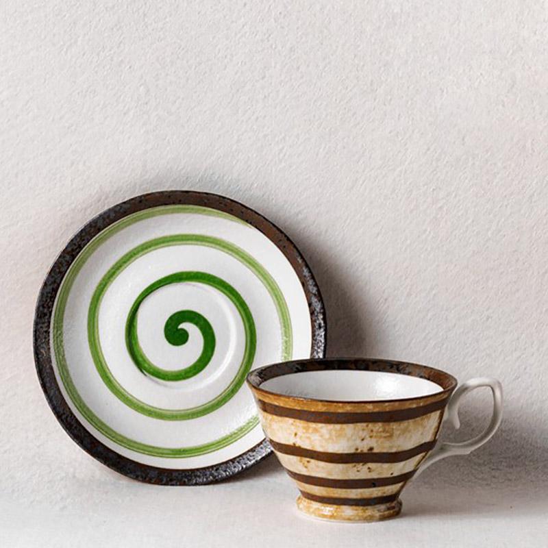 2-Piece Stoneware Maccha Teacup Saucer Set - dazuma