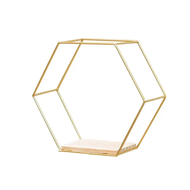 Taavita – Floating Hexagonal Wall Shelf Made of Metal for Stylish Storage and Modern Interior Design