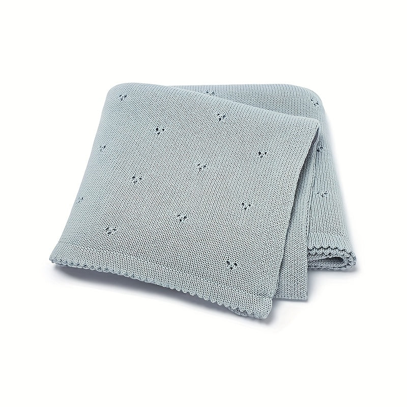 Taavita Knitted Blanket – Solid Color & Breathable – Perfect for Strollers & Gifts