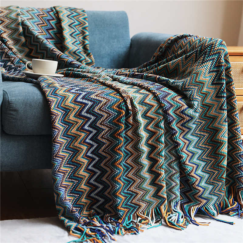 Cozy Striped Blanket with Tassels