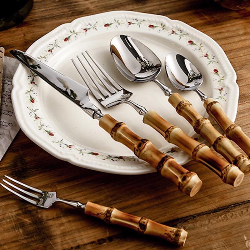 Taavita Eco-Friendly Natural Bamboo Cutlery Set