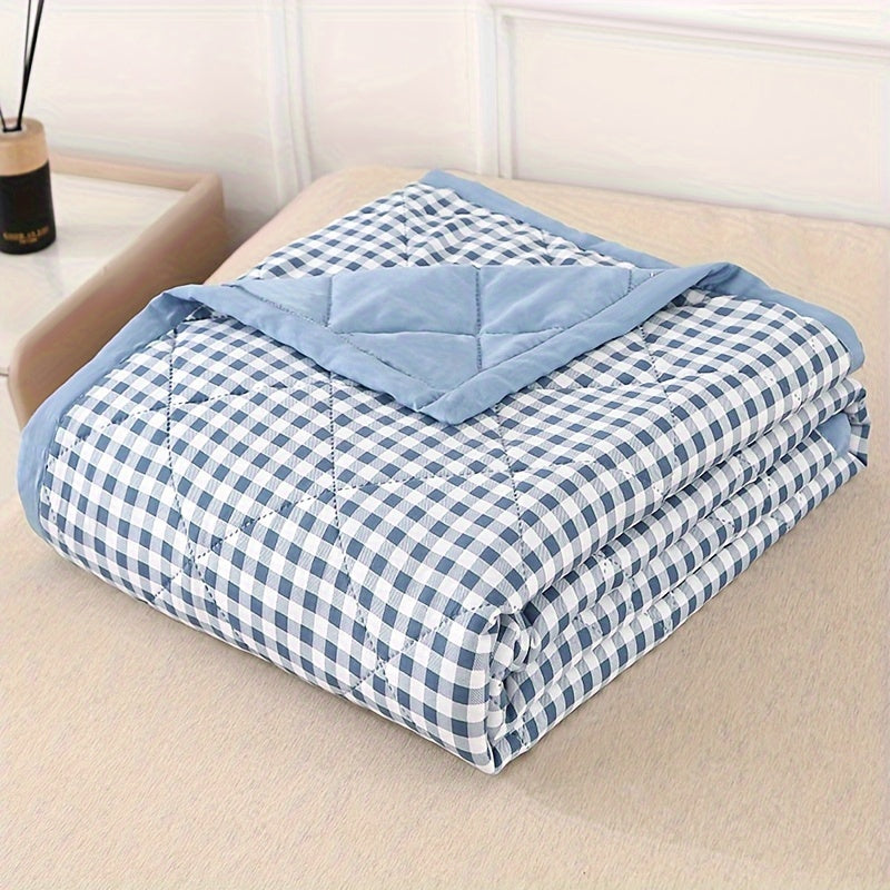 Taavita Preppy Style Checked Summer Blanket – Ideal for Air Conditioning & For All Seasons