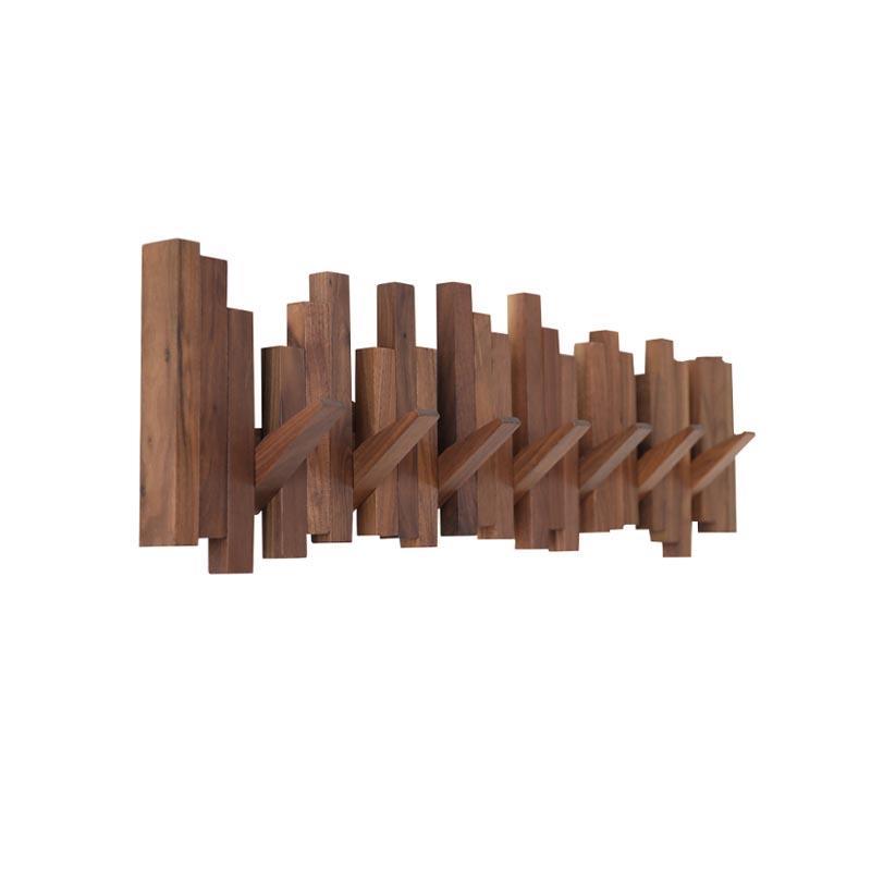 Taavita Wooden Wall Mounted Coat Rack with Piano Hooks: A Blend of Rustic Elegance and Modern Design