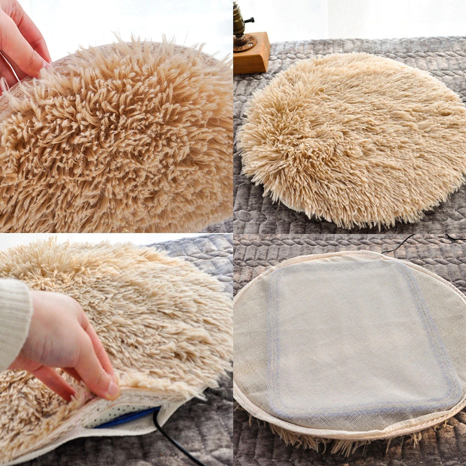 Heated Plush Cat Bed - Portable Winter Cushion with Constant Temperature