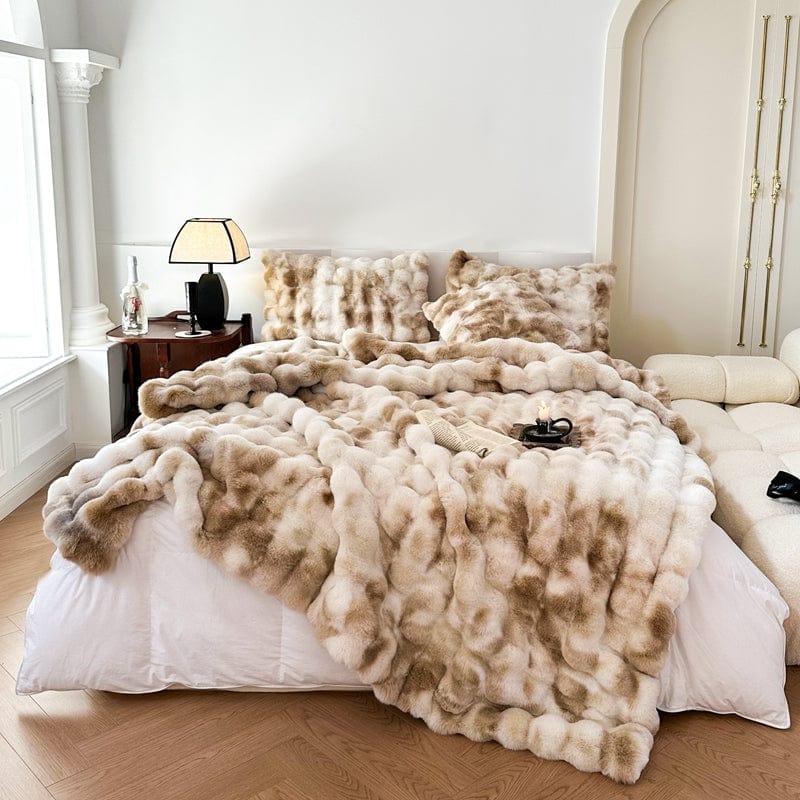 Soft Faux Fur Blanket with Batik Pattern – Taavita for Home