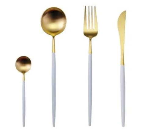 Taavita 24-Piece Luxury Stainless Steel Cutlery Set in Gold and Silver