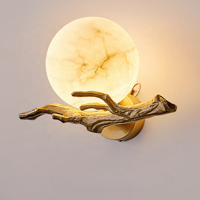 Modern Creative Copper and Marble Wall Lamp