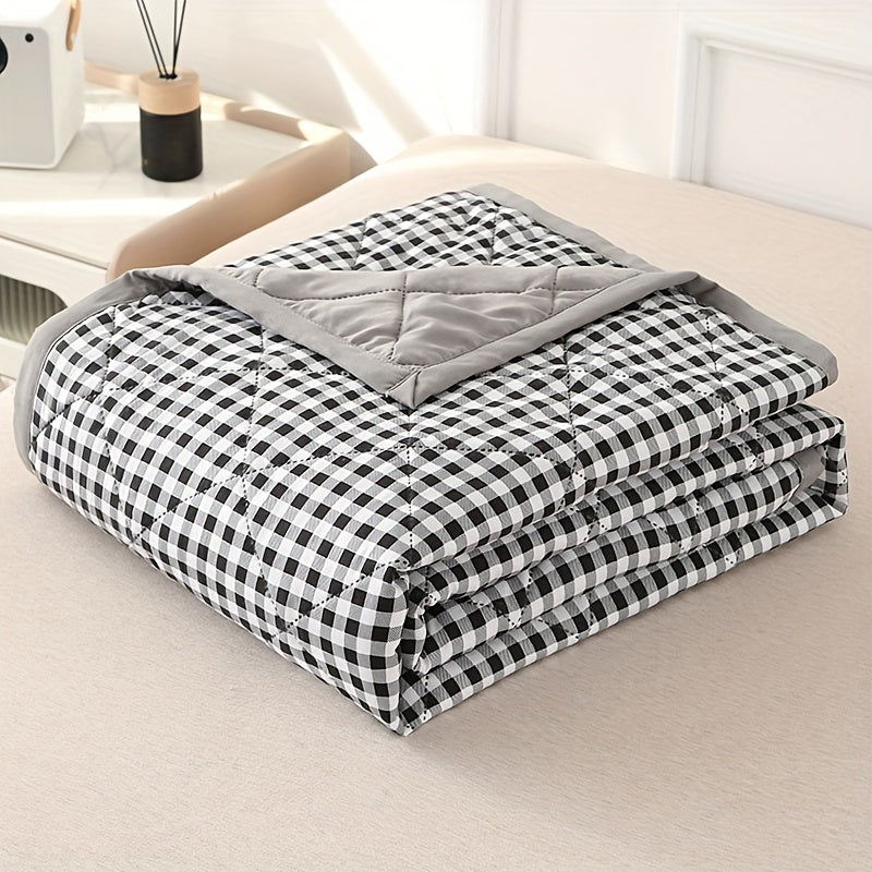 Taavita Preppy Style Checked Summer Blanket – Ideal for Air Conditioning & For All Seasons