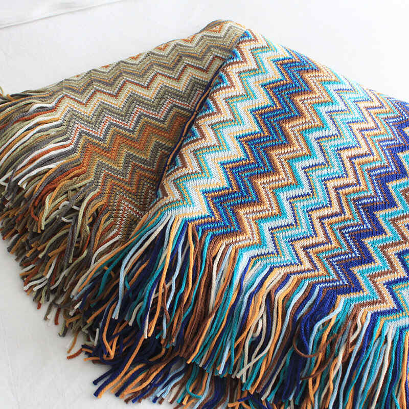 Cozy Striped Blanket with Tassels