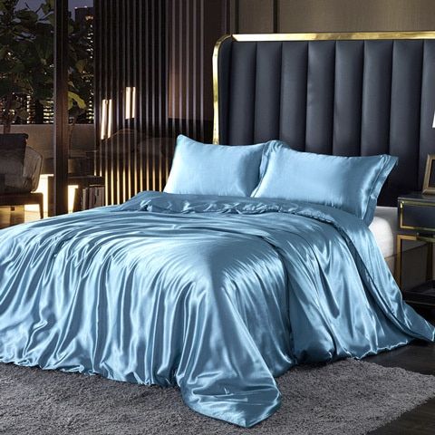 Taavita set (4 pieces) silk/satin bedding duvet cover - 2x pillowcase - sheet