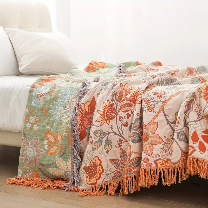 Taavita Rustic Floral Blanket