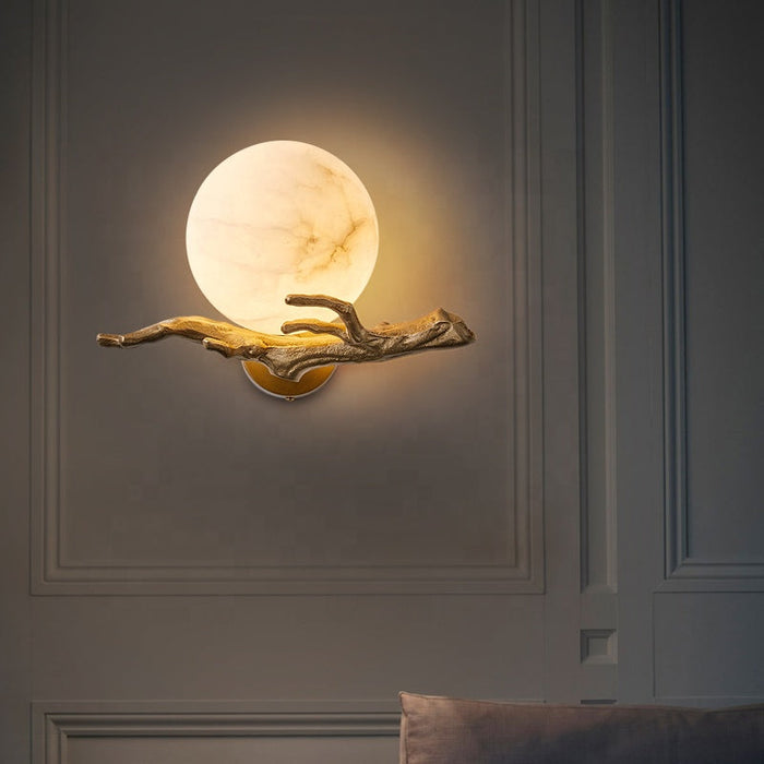 Modern Creative Copper and Marble Wall Lamp