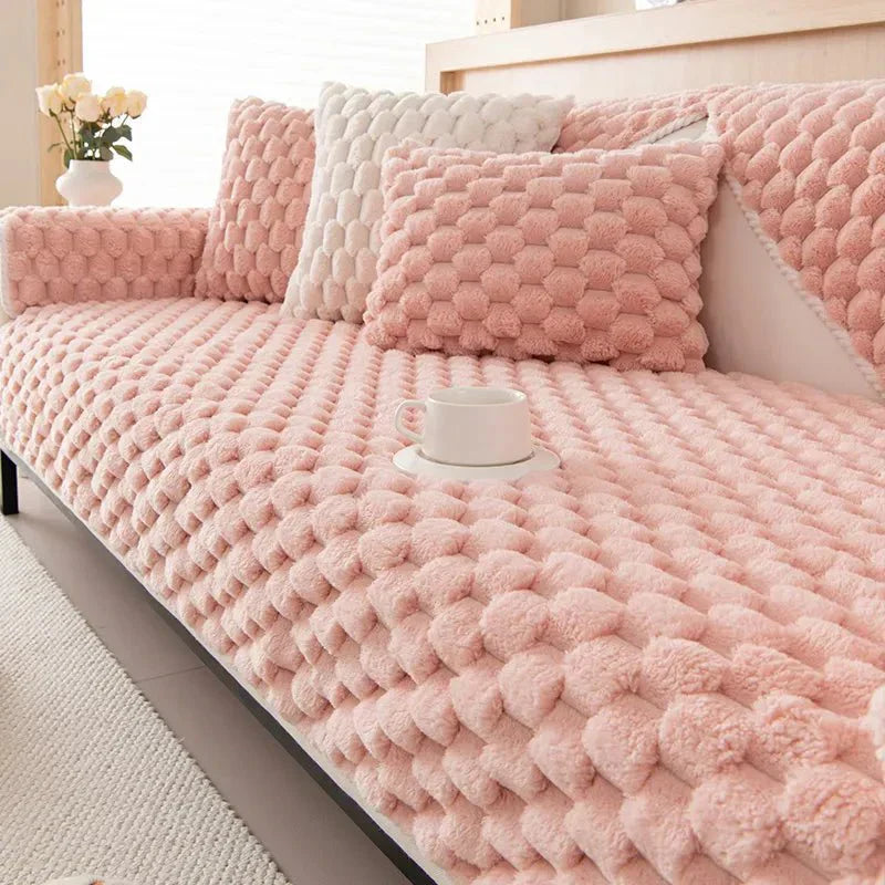 Thick Plush Blanket in Gentle Pastel Shades