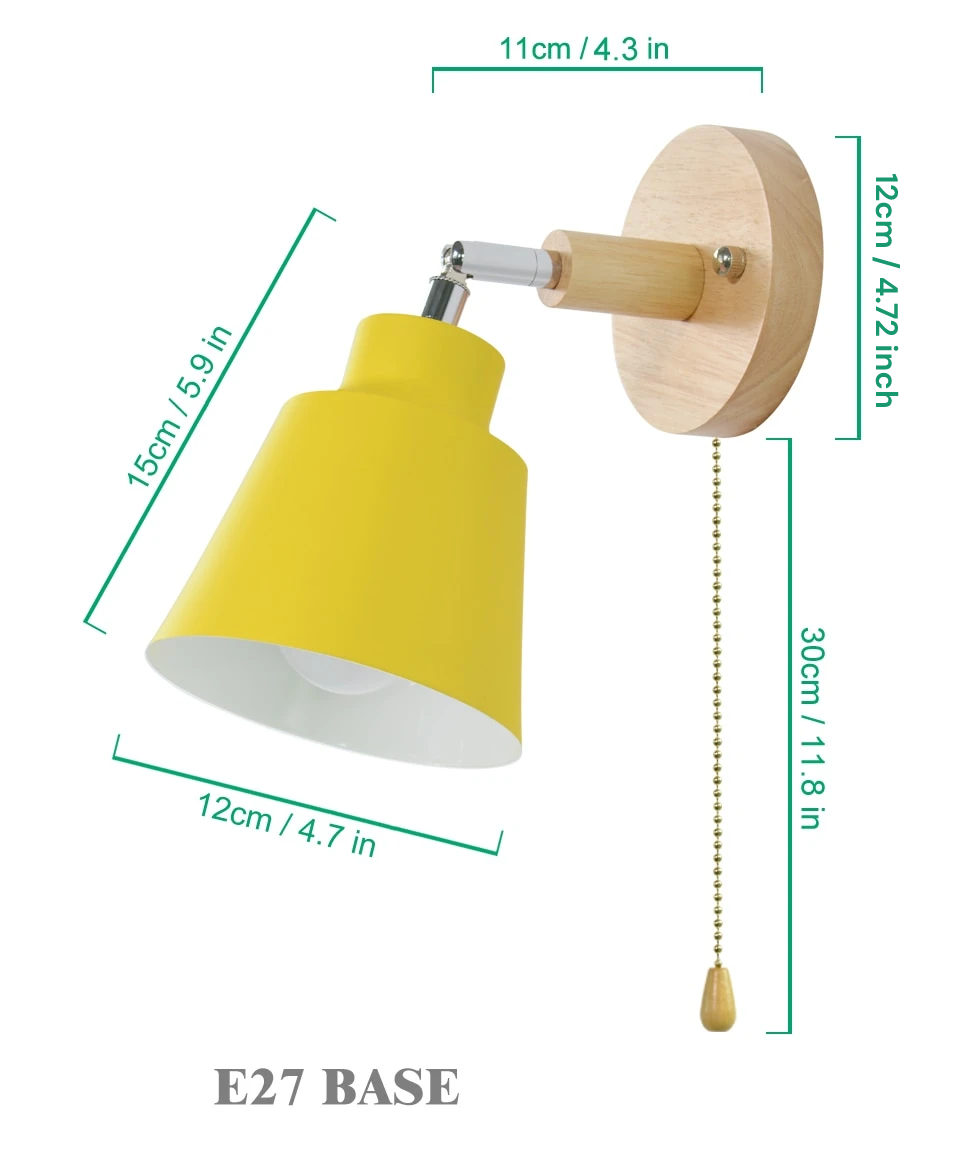 Adjustable Wall Lamp with Pull Chain Switch - Stylish Lighting for Any Space