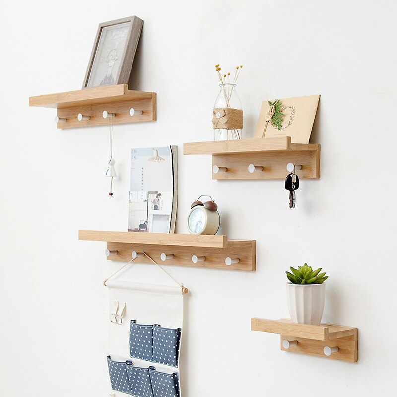 Taavita Wall Storage Shelf with Hooks - Multi-functional Storage Solution for Home Organization