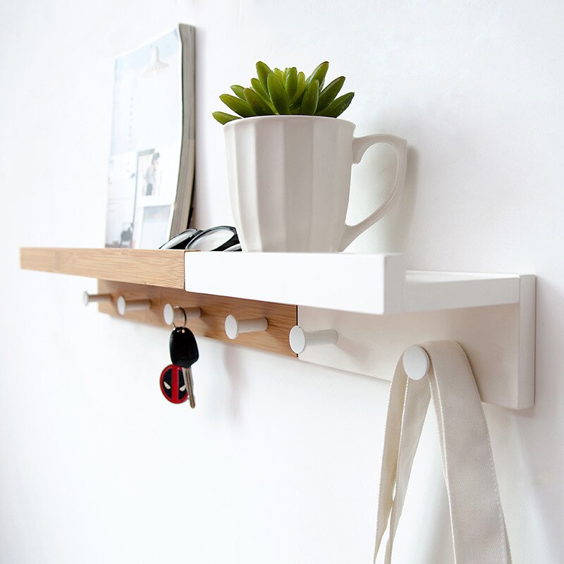 Taavita Wall Storage Shelf with Hooks - Multi-functional Storage Solution for Home Organization