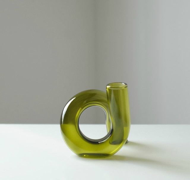 Taavita Hydroponic Vase & Candle Holder - Blown Glass, Beautiful Loop Design