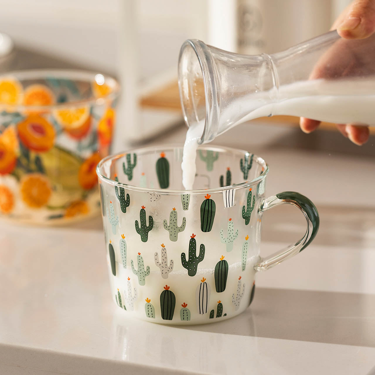 Whimsical Printed Glass Measuring Cups