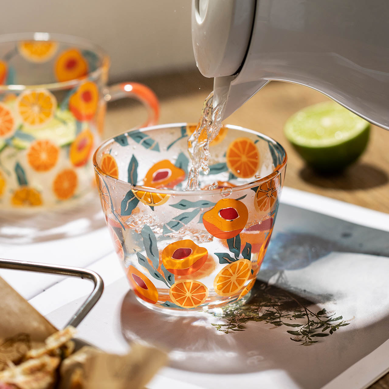 Whimsical Printed Glass Measuring Cups