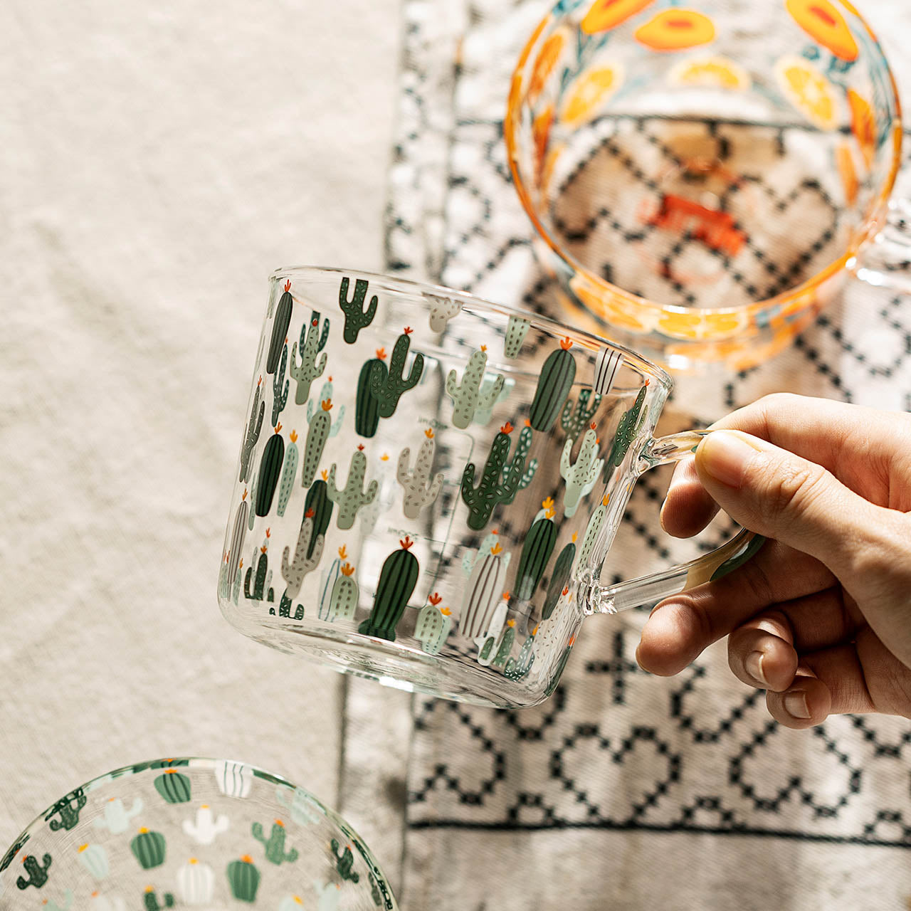 Whimsical Printed Glass Measuring Cups