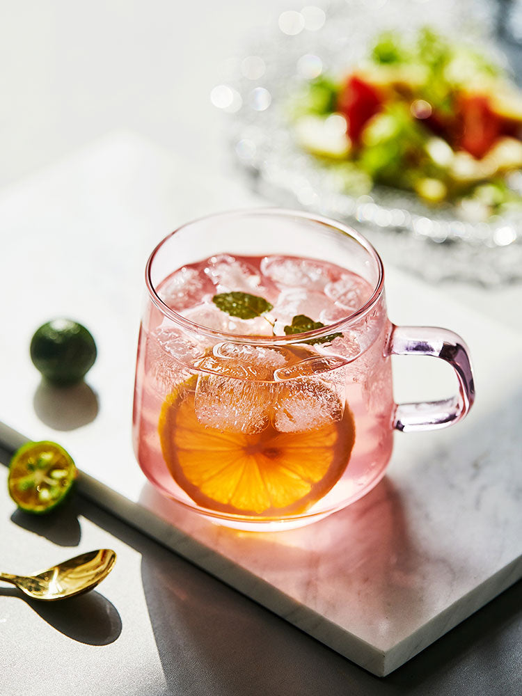 Taavita Colored Glass Tea Cup with Saucer