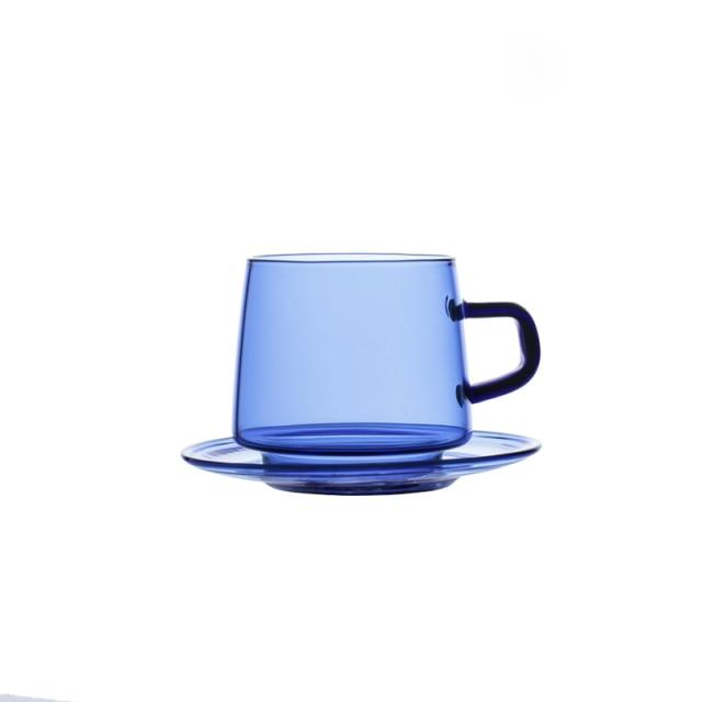 Taavita Colored Glass Tea Cup with Saucer