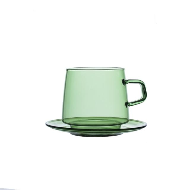 Taavita Colored Glass Tea Cup with Saucer