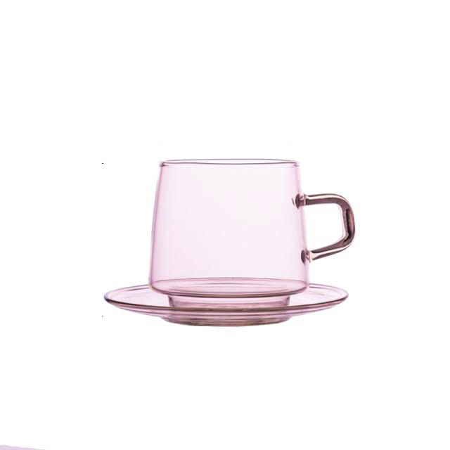 Taavita Colored Glass Tea Cup with Saucer