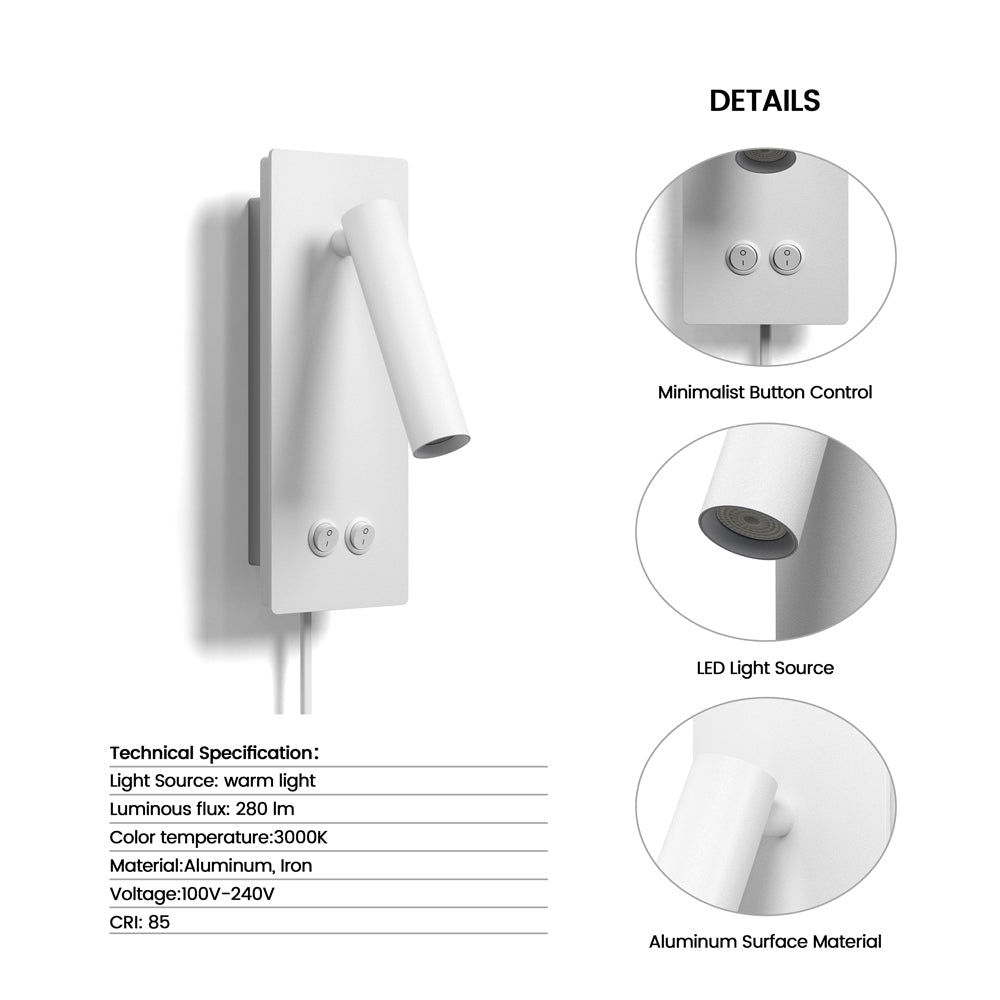 Taavita Adjustable Wall Reading Lamp