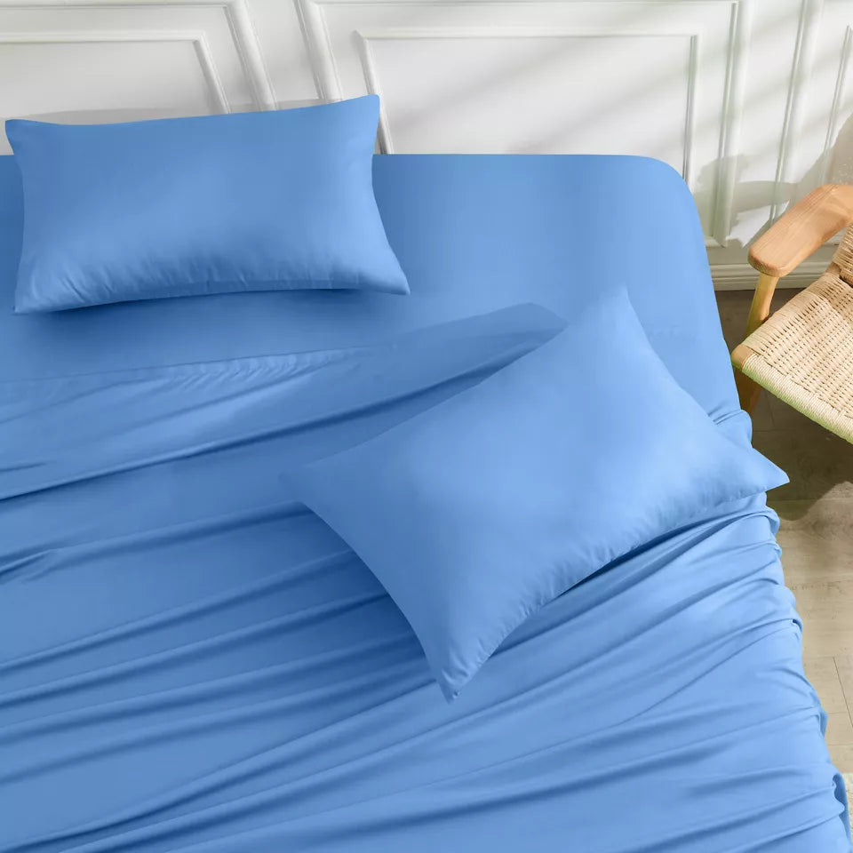 Taavita Cooling Sheet Set - Includes 2 Matching Pillowcases, Fitted & Flat Sheet