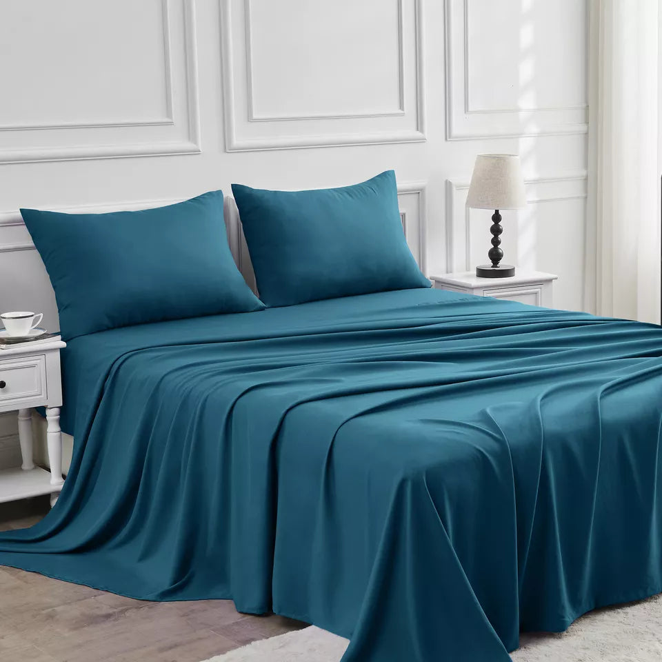 Taavita Cooling Sheet Set - Includes 2 Matching Pillowcases, Fitted & Flat Sheet