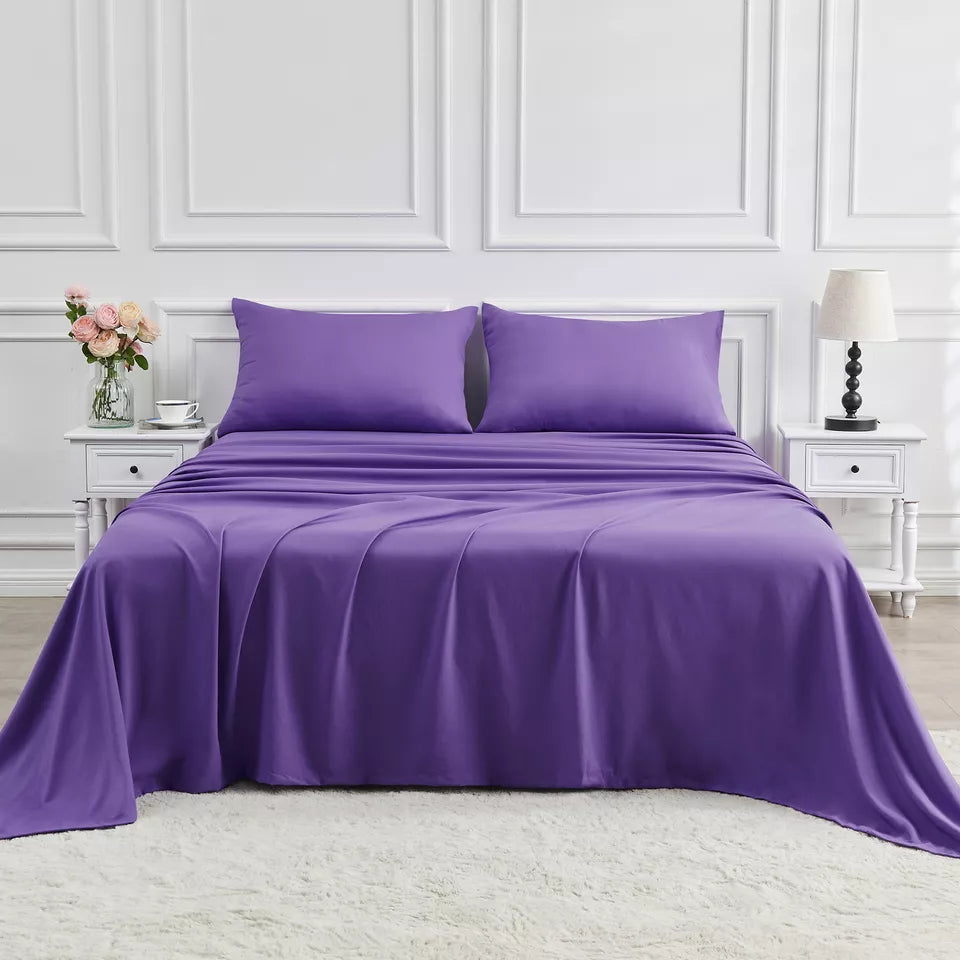 Taavita Cooling Sheet Set - Includes 2 Matching Pillowcases, Fitted & Flat Sheet