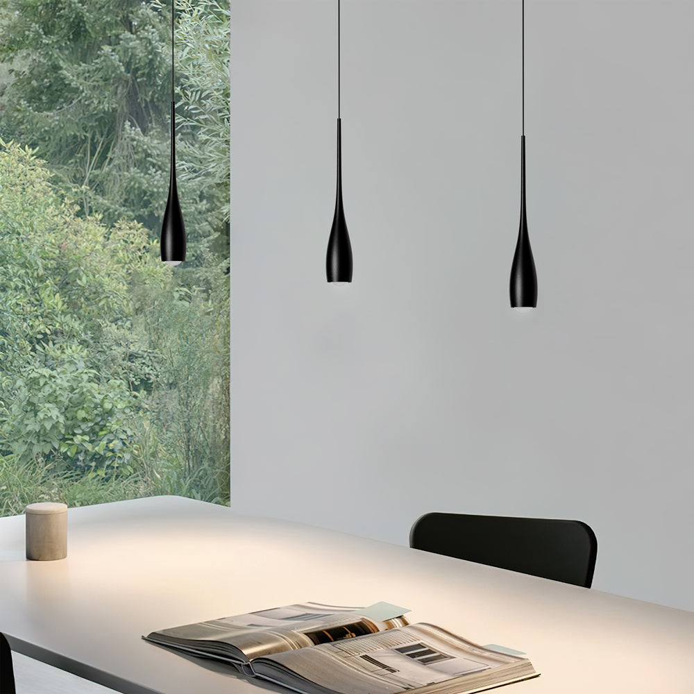 Taavita Minimalistic Pendant Light Drop Shape Black