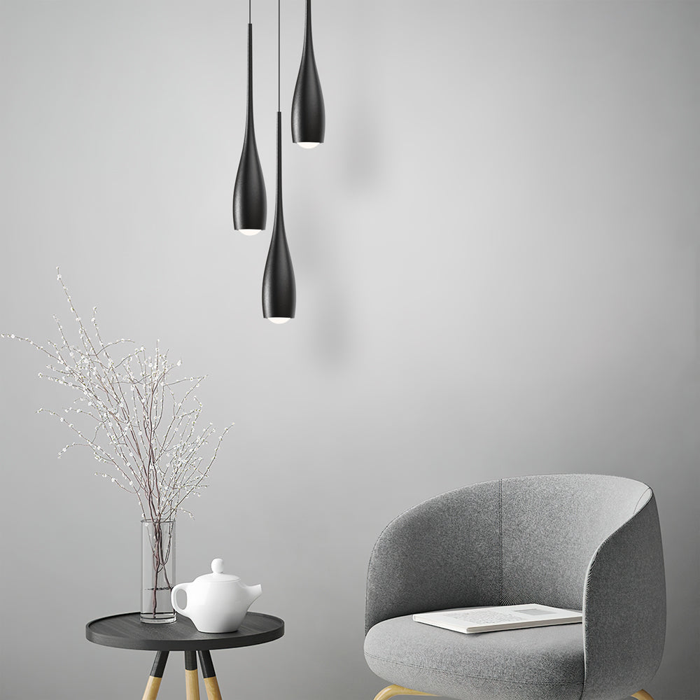 Taavita Minimalistic Pendant Light Drop Shape Black